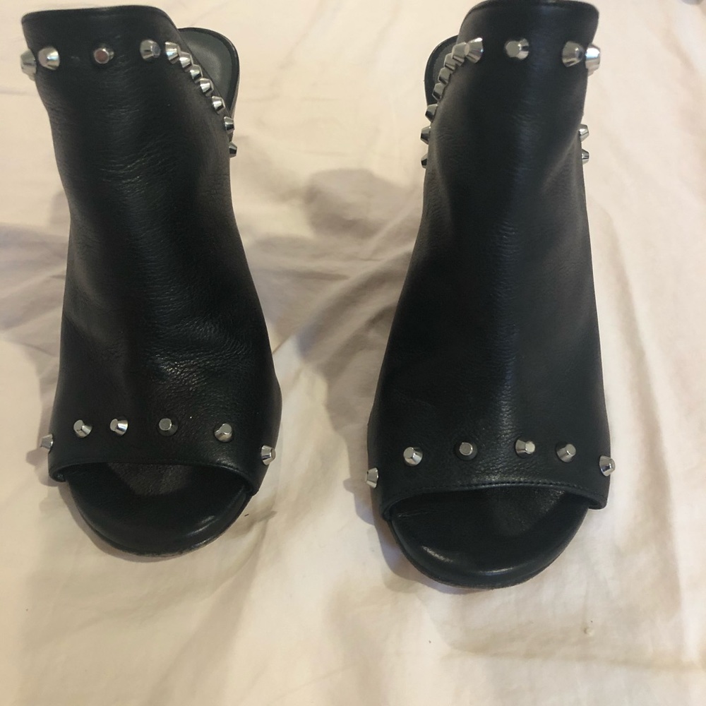 Stuart Weitzman black wedge sandals, size 6.5
